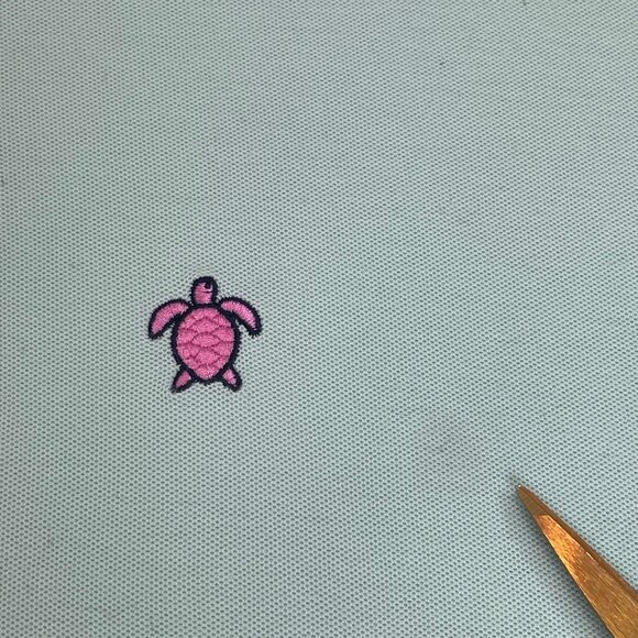 Simply Southern Polo Shirt Mens Size XL Green Pink Turtle Logo Preppy Cotton - Picture 5 of 10